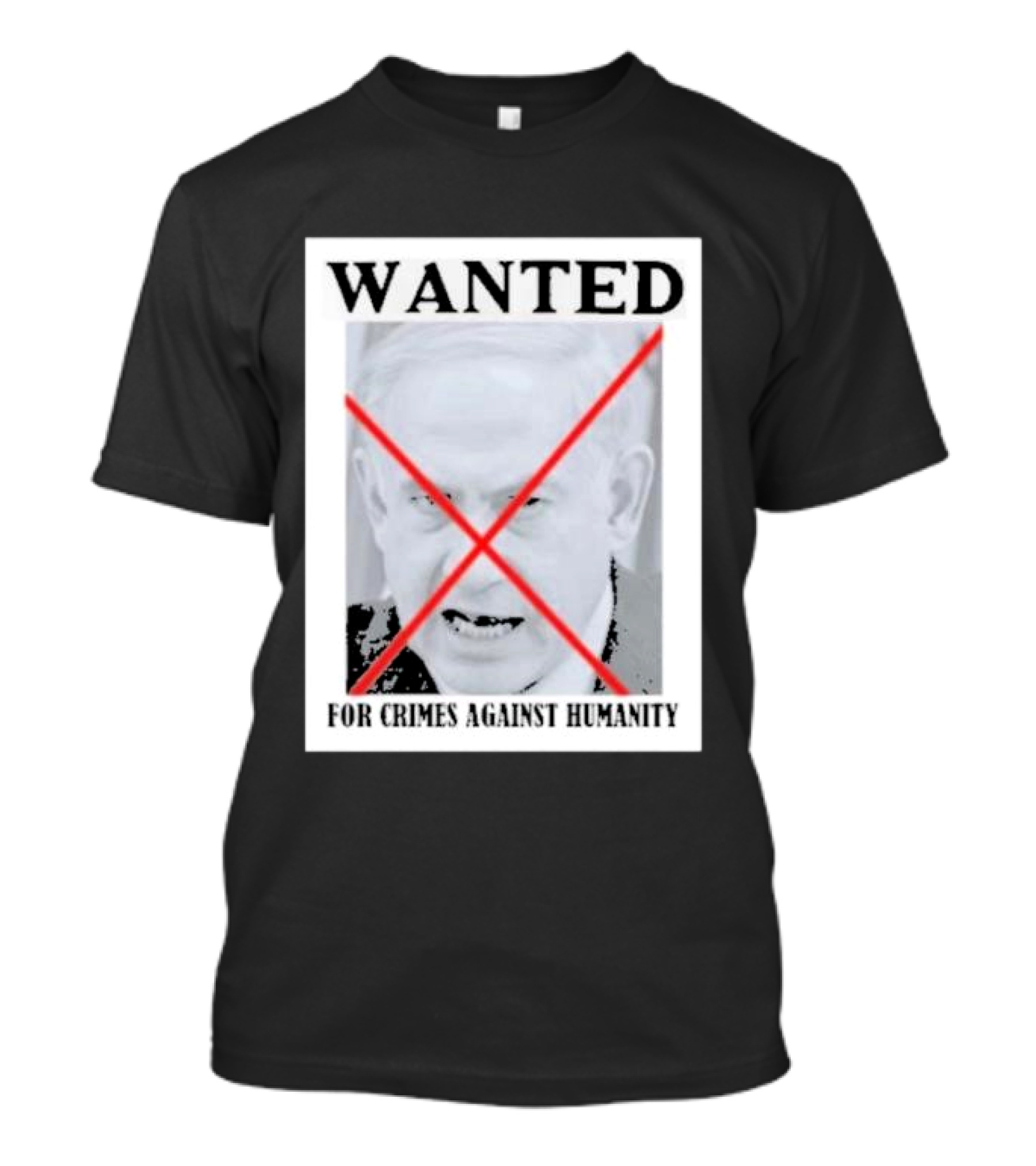 Wanted For Crimes Against Humanity Washington Babylon Poster Style Red Crossed T-Shirt