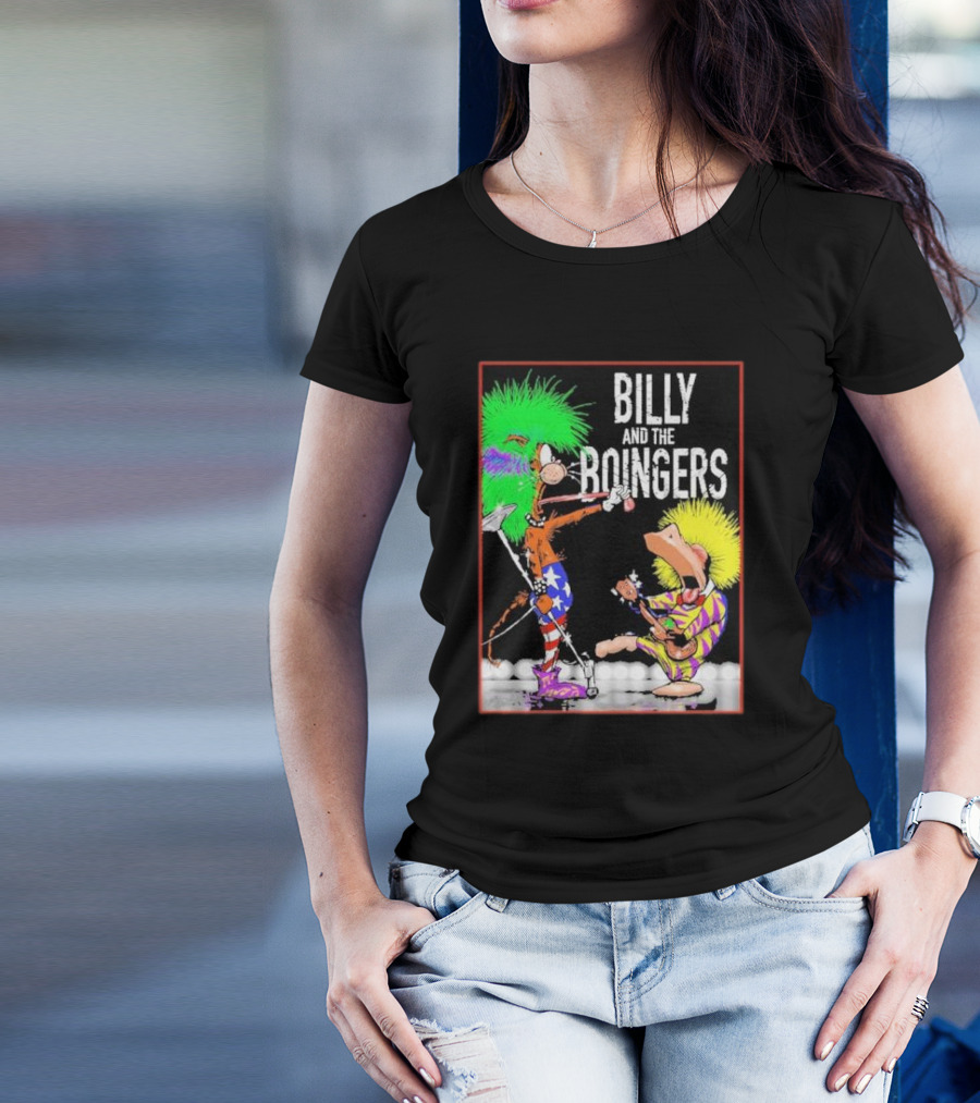 Billy And The Boingers Celebrate Big Hair Era With Great Music Star Stripes And Colors T-Shirt