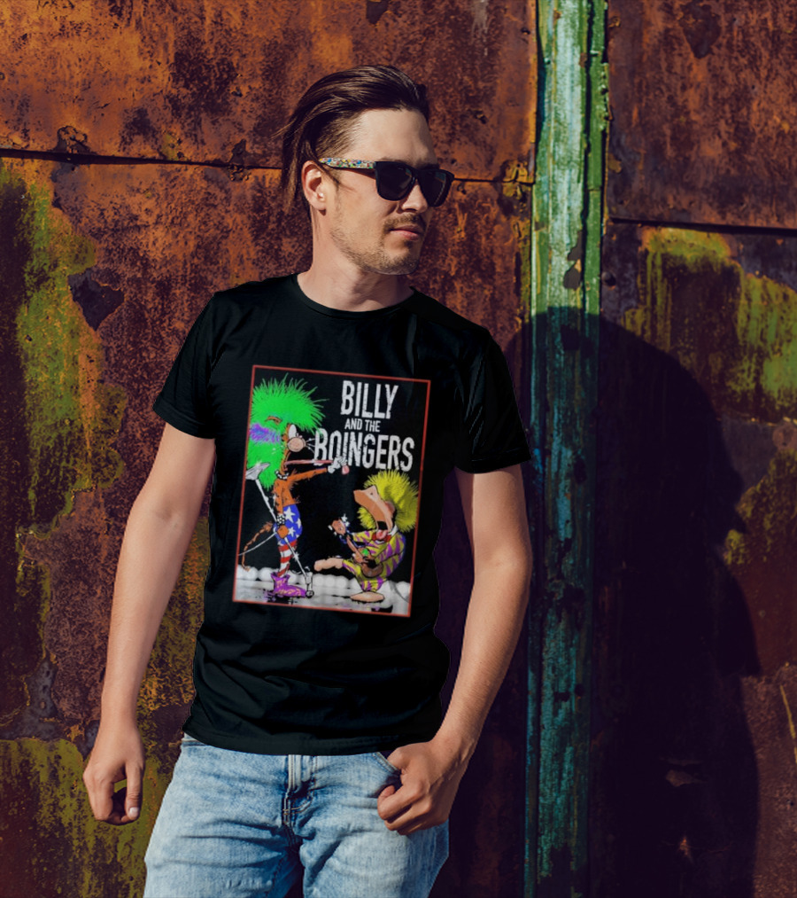 Billy And The Boingers Celebrate Big Hair Era With Great Music Star Stripes And Colors T-Shirt
