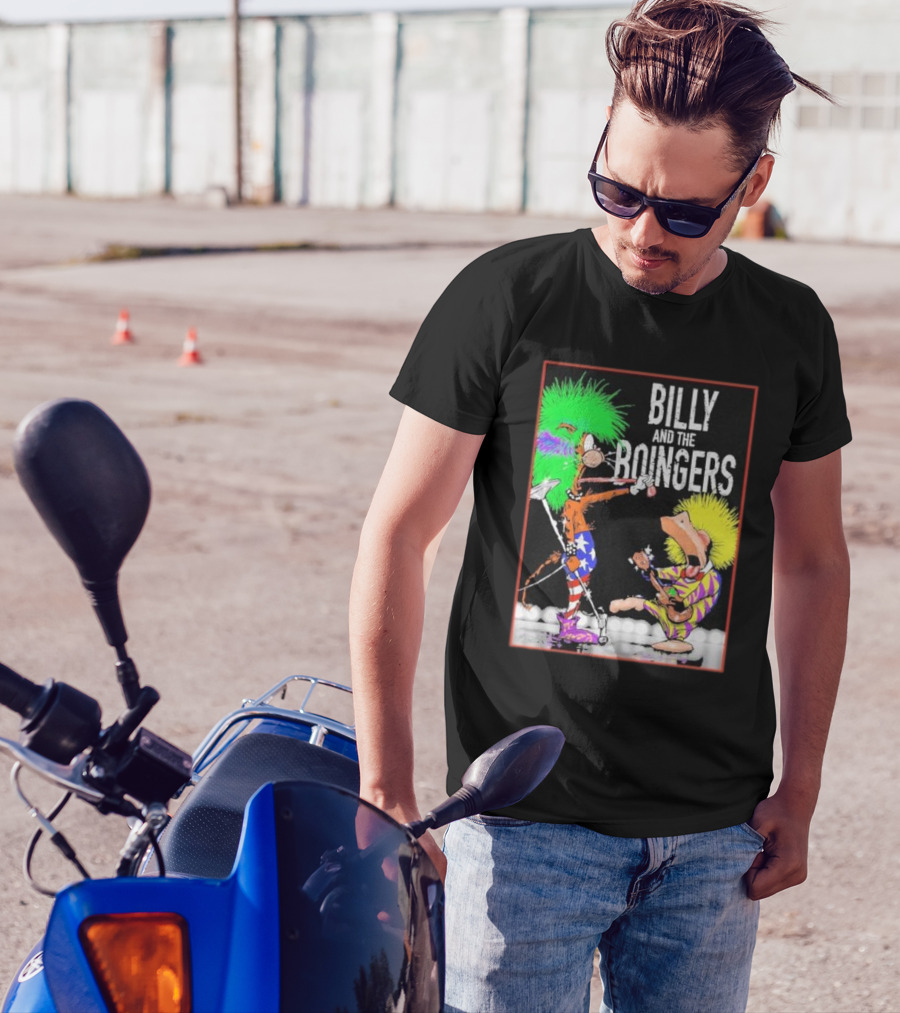 Billy And The Boingers Celebrate Big Hair Era With Great Music Star Stripes And Colors T-Shirt