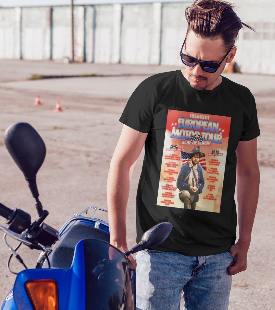 Bilmuri European Motor Tour 2025 Lap Of Honor Mar-Apr Checkered Flags And Historical T-Shirt