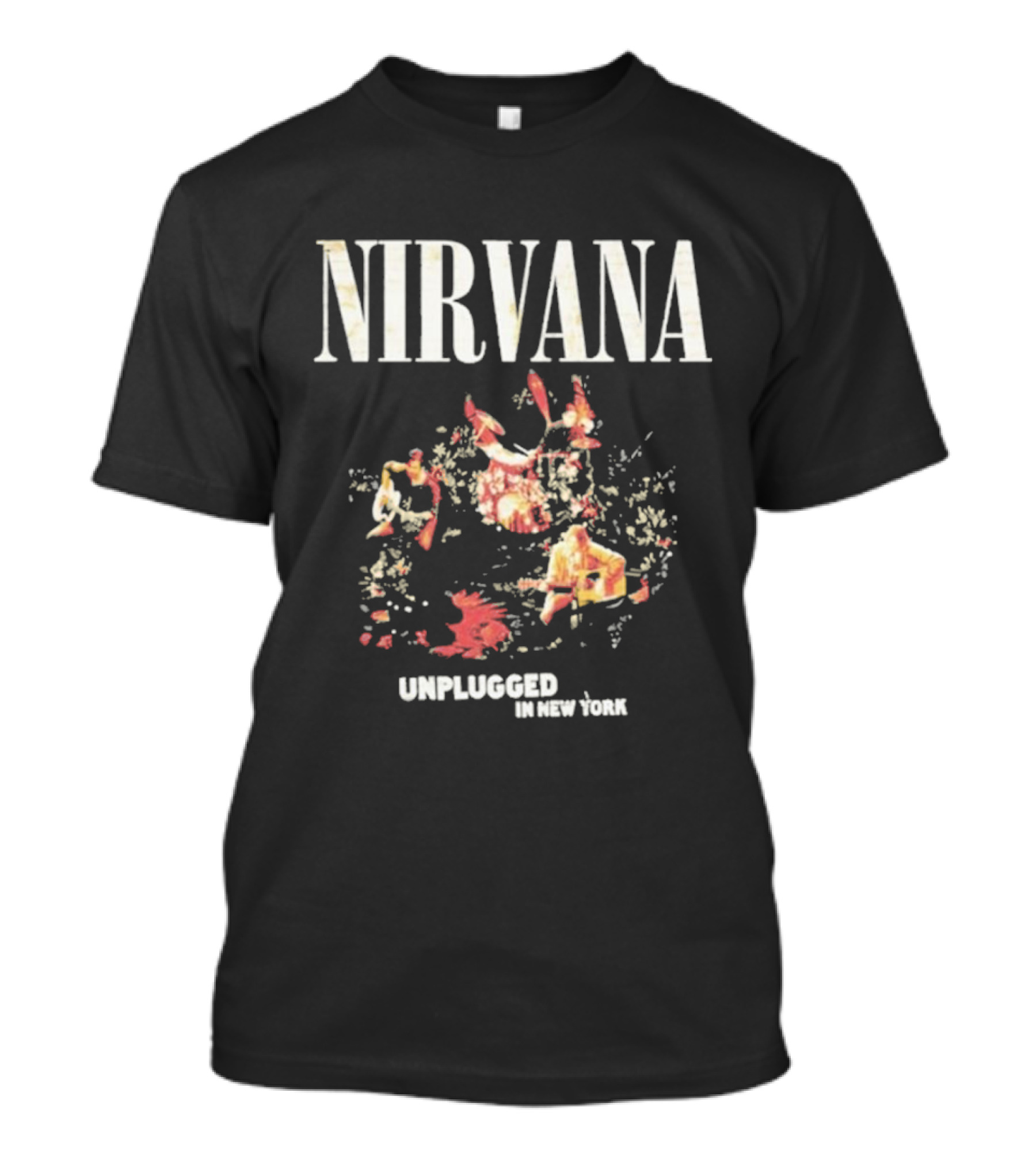 Nirvana Unplugged In New York 2024 Vintage Floral Band Anniversary T-Shirt