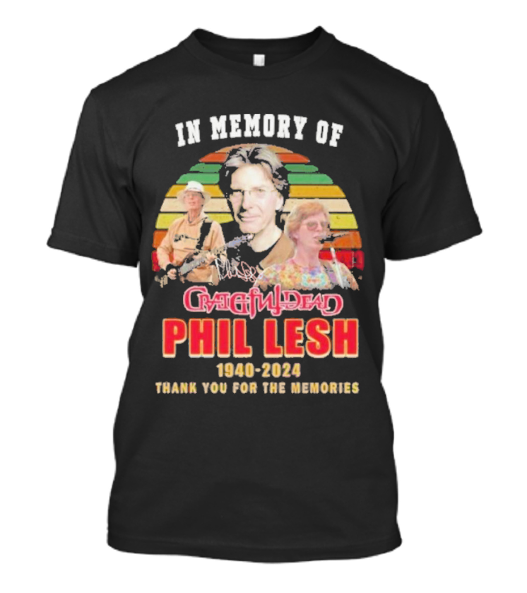 In Memory Of Phil Lesh Grateful Dead 1940-2024 Thank You For The Memories T-Shirt