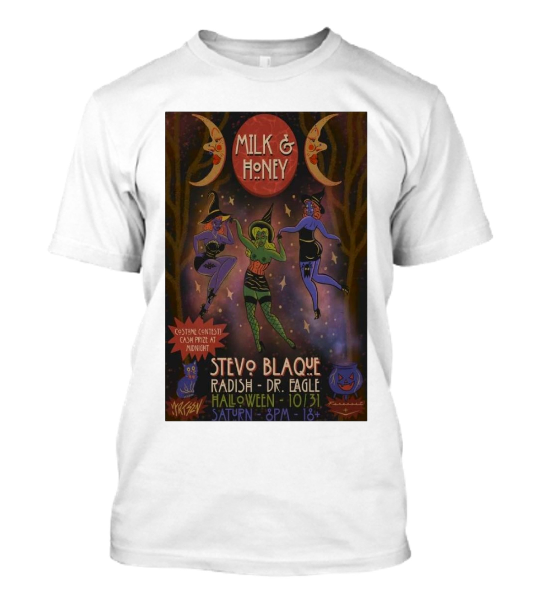 Milk And Honey Halloween Costume Contest Stevo Blaque Radish Dr. Eagle Saturn Birmingham AL Oct 31 T-Shirt