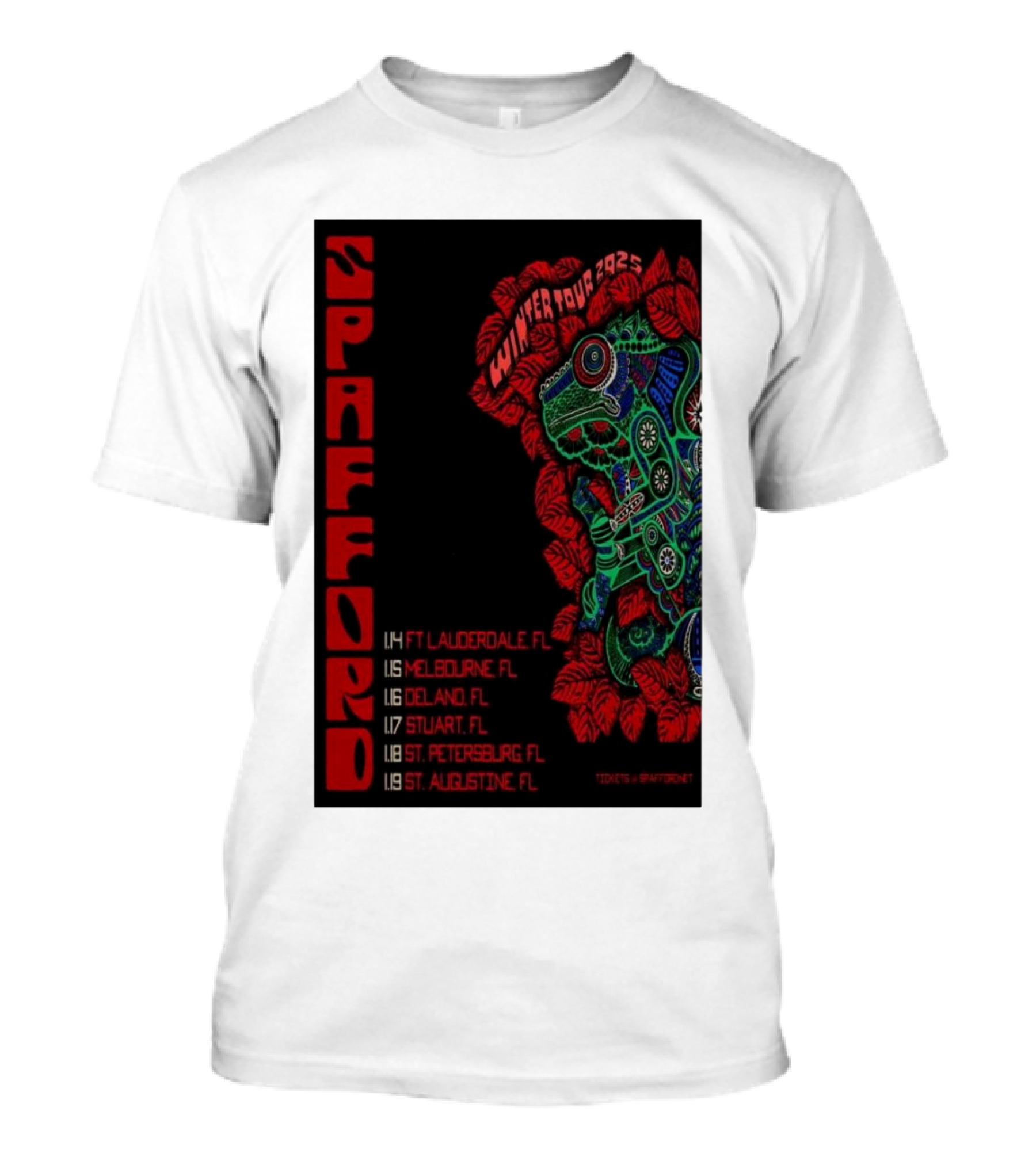 Spafford Winter Tour 2025 Florida Dates Ft Lauderdale Melbourne Deland Stuart St Petersburg St Augustine T-Shirt