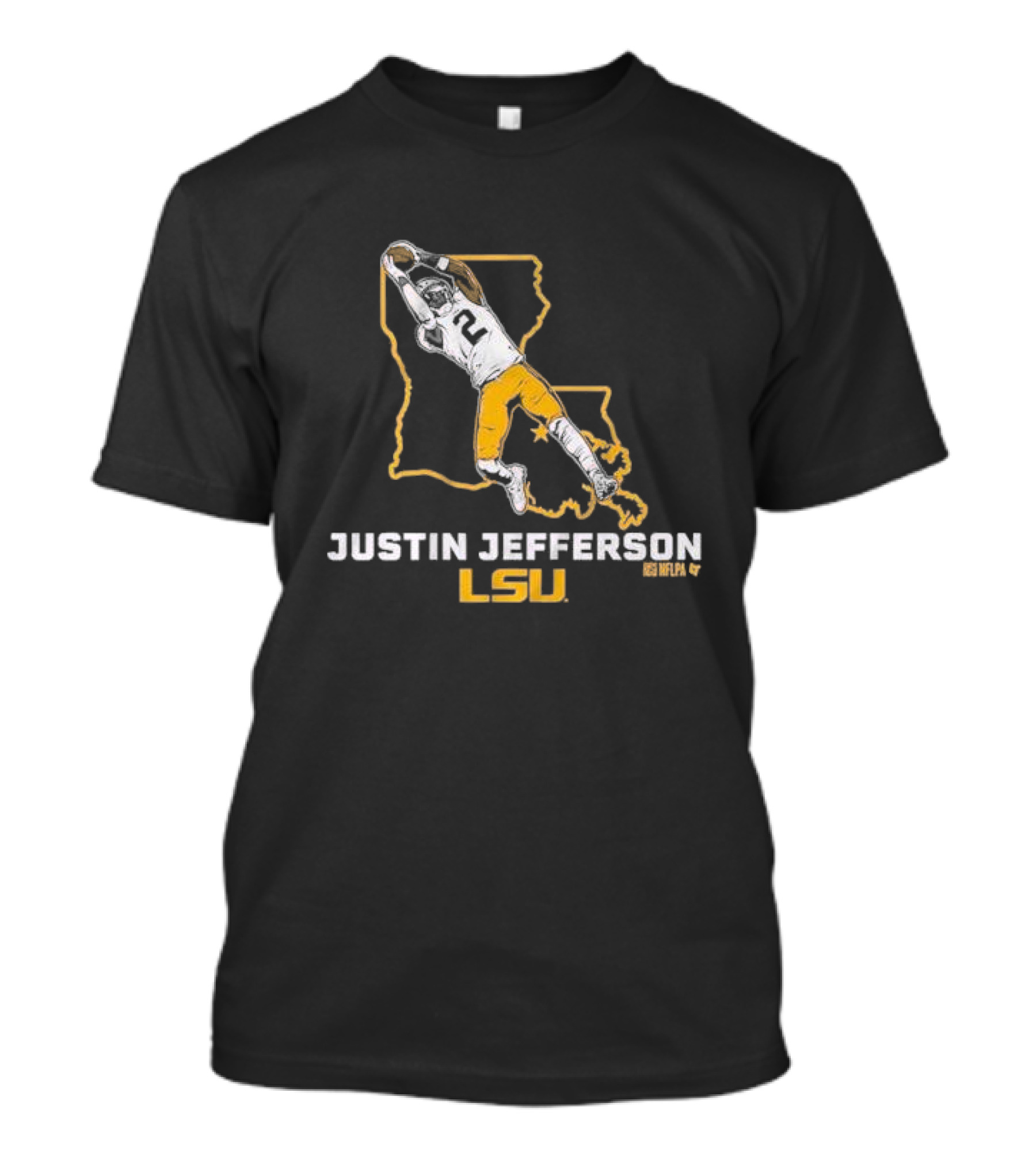 JUSTIN JEFFERSON LSU FOOTBALL STATE STAR NFLPA T-Shirt