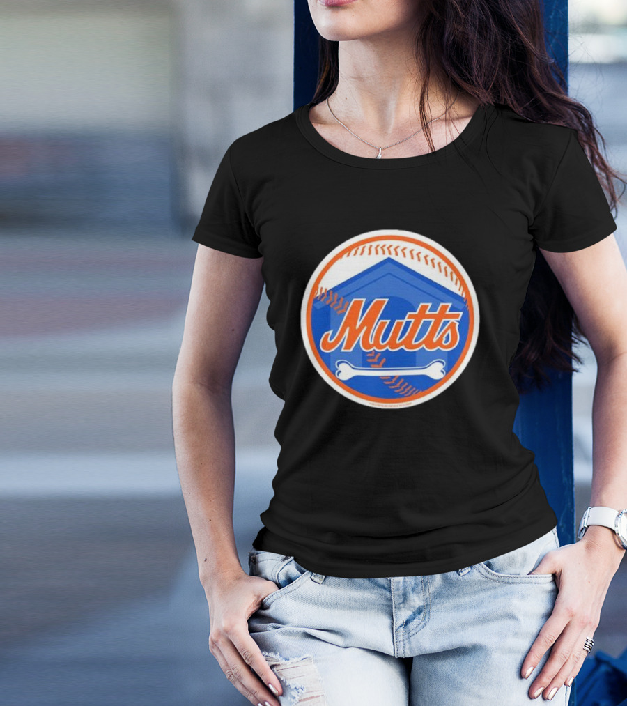 New York Mets Mutts 2024 Baseball Logo With Doghouse And Bone T-Shirt