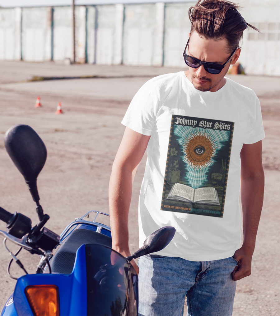 Johnny Blue Skies Austin City Limits Season 50 Eye And Open Book October 28th 2024 Acl Live Moody Theater T-Shirt