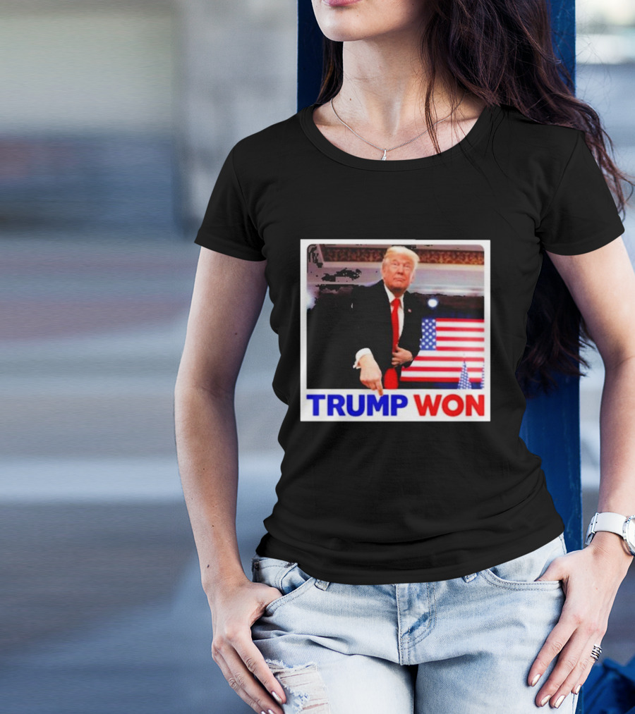 Trump Won Make America Great Again 2024 United States Flag T-Shirt