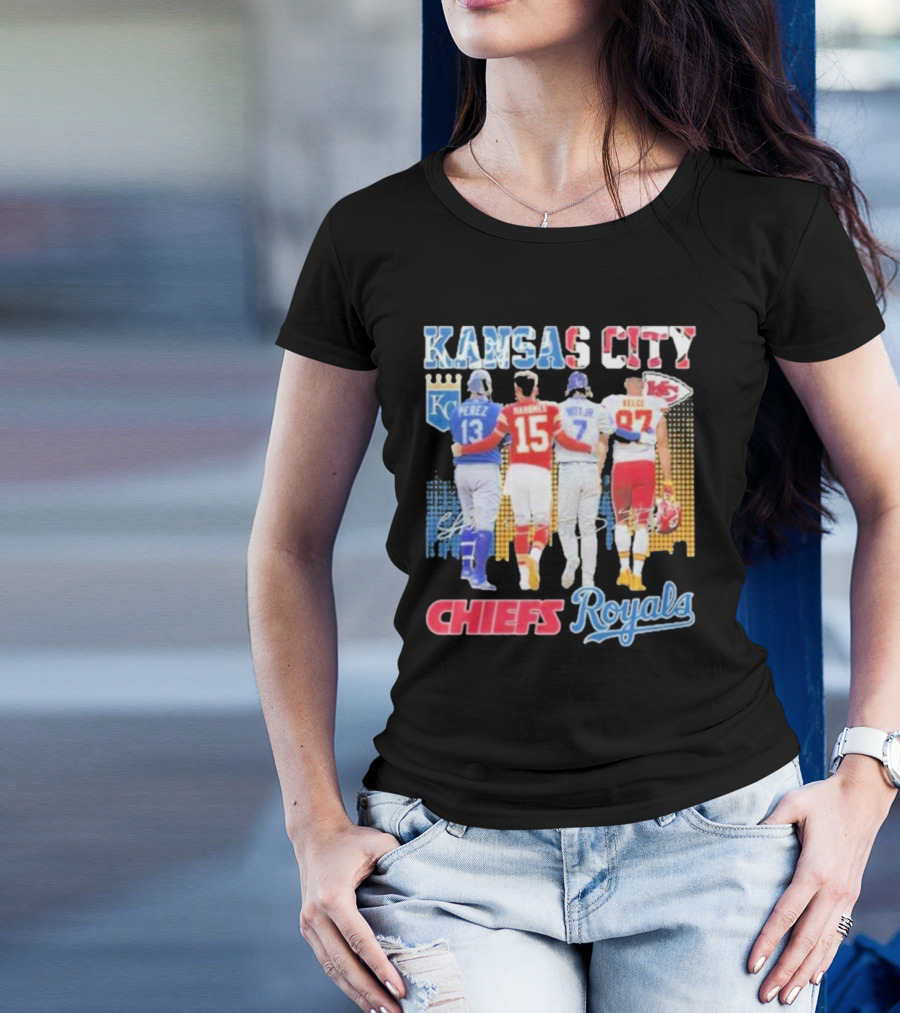 Kansas City Chiefs Royals Perez Mahomes Witt Jr Kelce T-Shirt