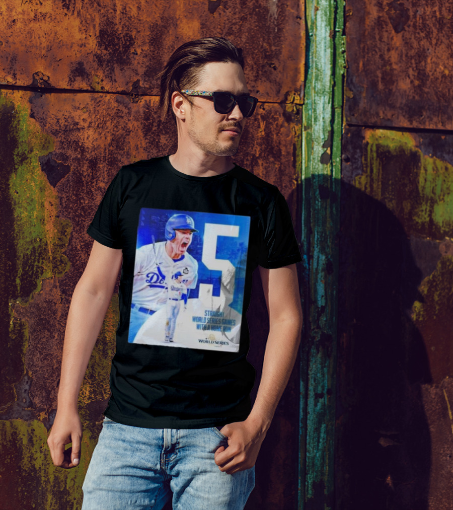 Freddie Freeman 5 Straight World Series Games With A Home Run Dodgers T-Shirt