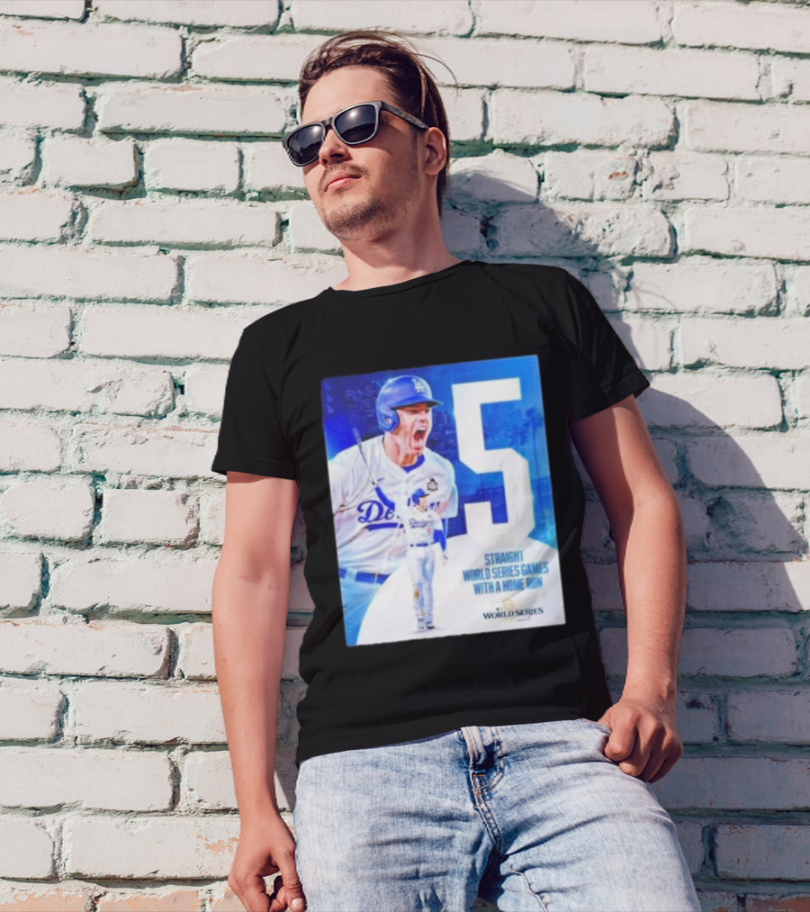 Freddie Freeman 5 Straight World Series Games With A Home Run Dodgers T-Shirt