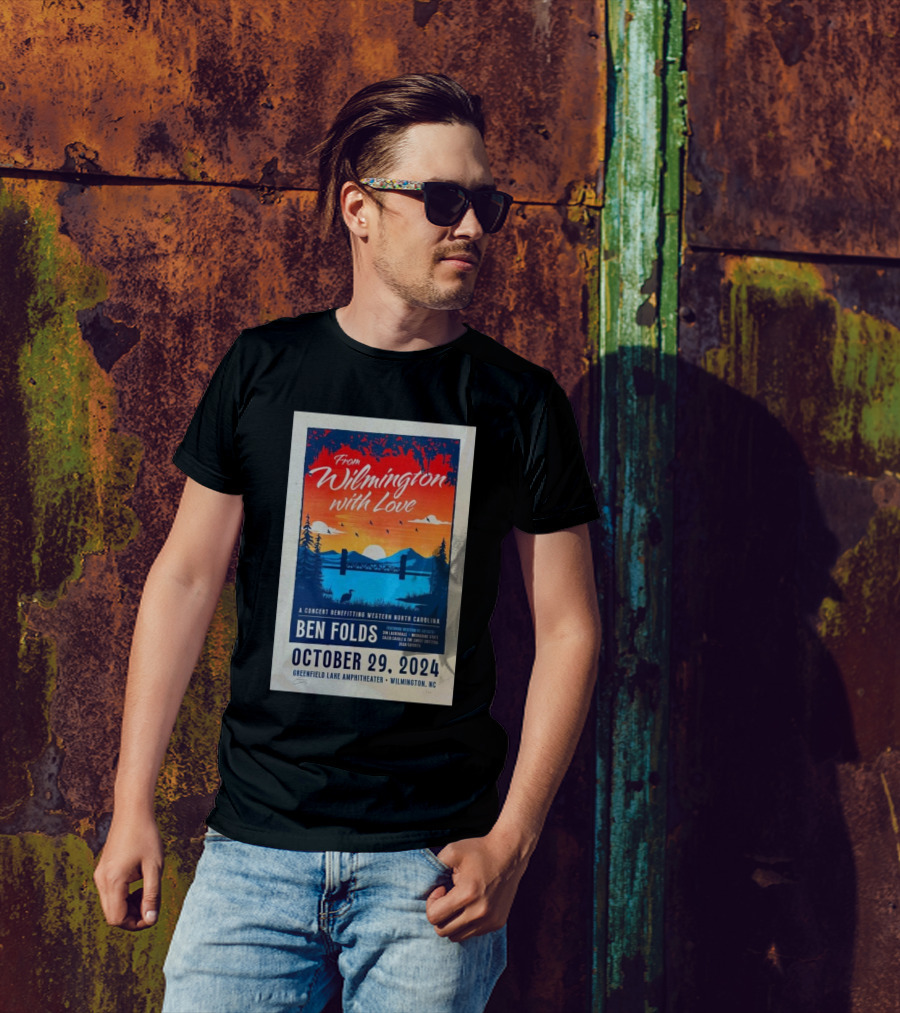 Ben Folds Live At Greenfield Lake Amphitheater Wilmington Concert For Western North Carolina October 29 T-Shirt