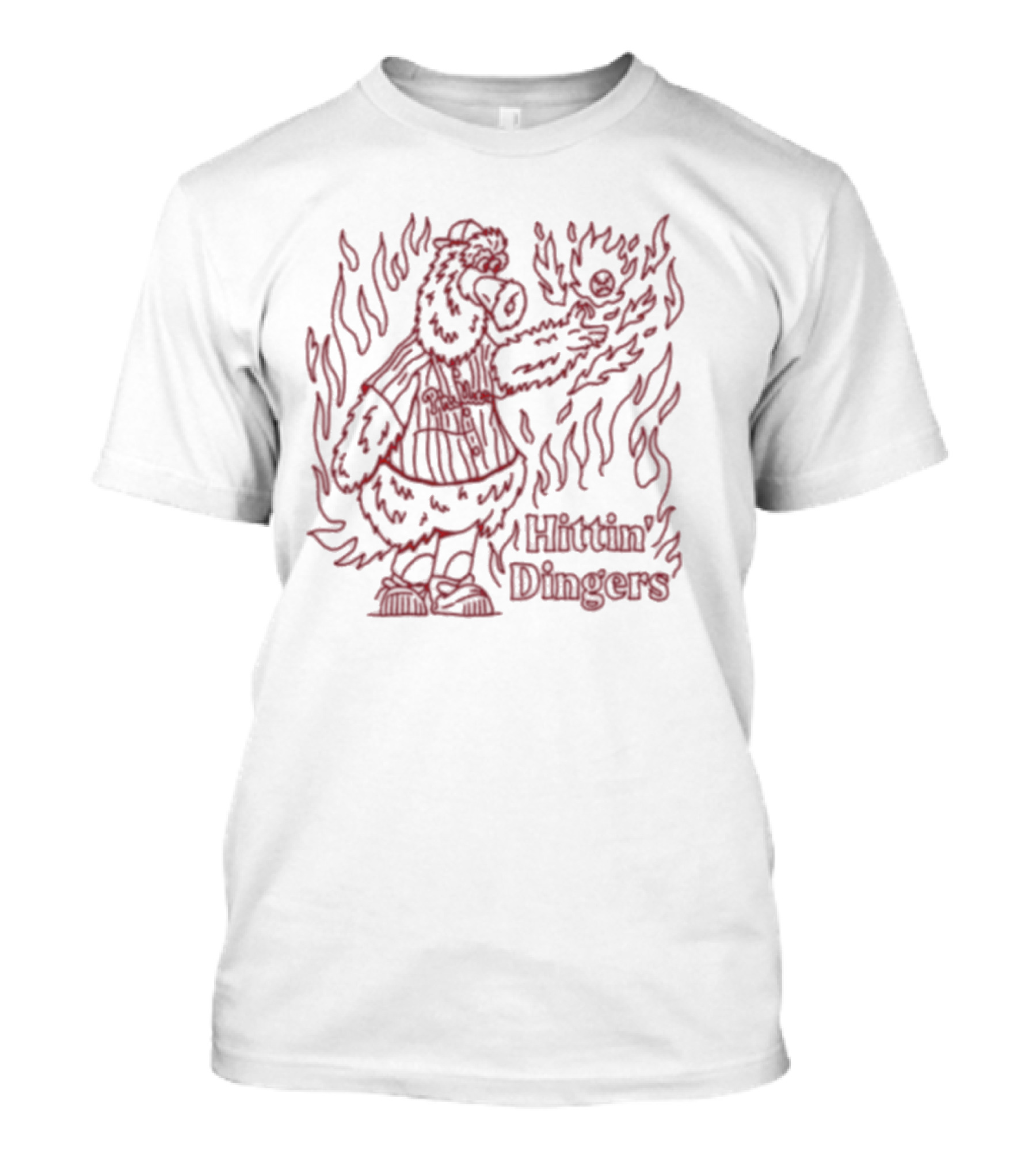 Phillie Phanatic Hittin' Dingers With Flames And Baseball T-Shirt