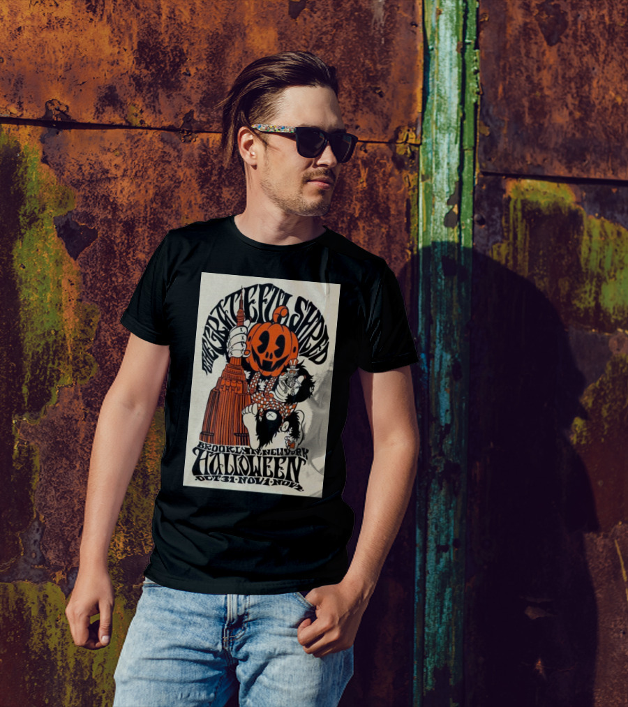 Grateful Shred Brooklyn Bowl New York Halloween Oct 31-Nov 1 2024 Pumpkin King Kong Empire State Building T-Shirt
