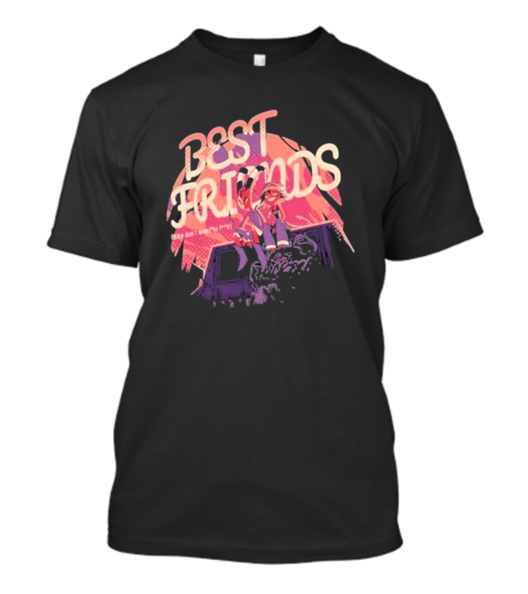 Best Friends Retro Sunset Skateboarding Duo T-Shirt