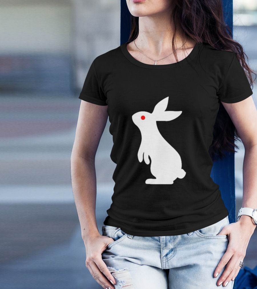 Rabbit Feed Your Head White Rabbit Red Eye T-Shirt