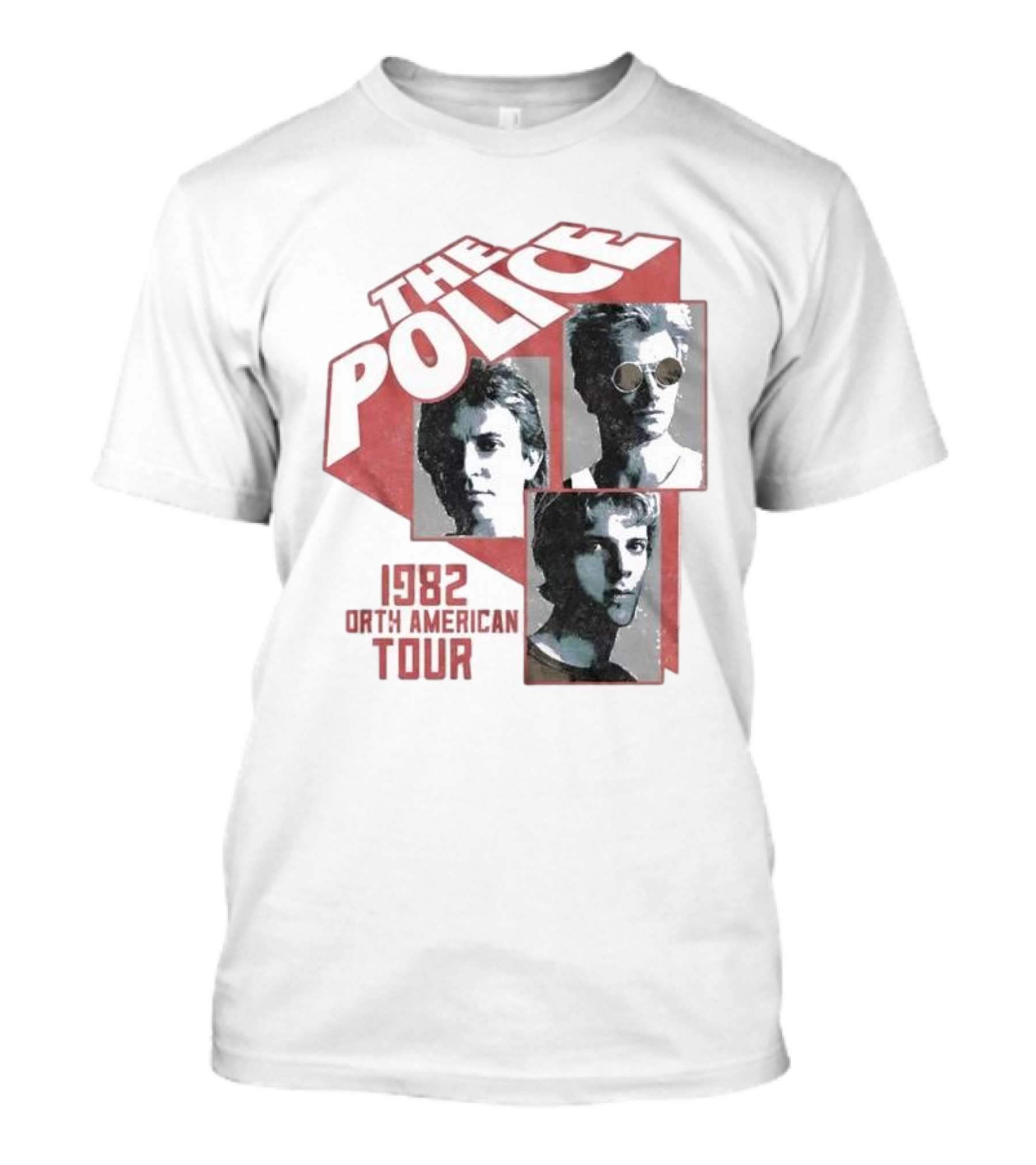 The Police 1982 North American Tour Retro Portrait Collage T-Shirt
