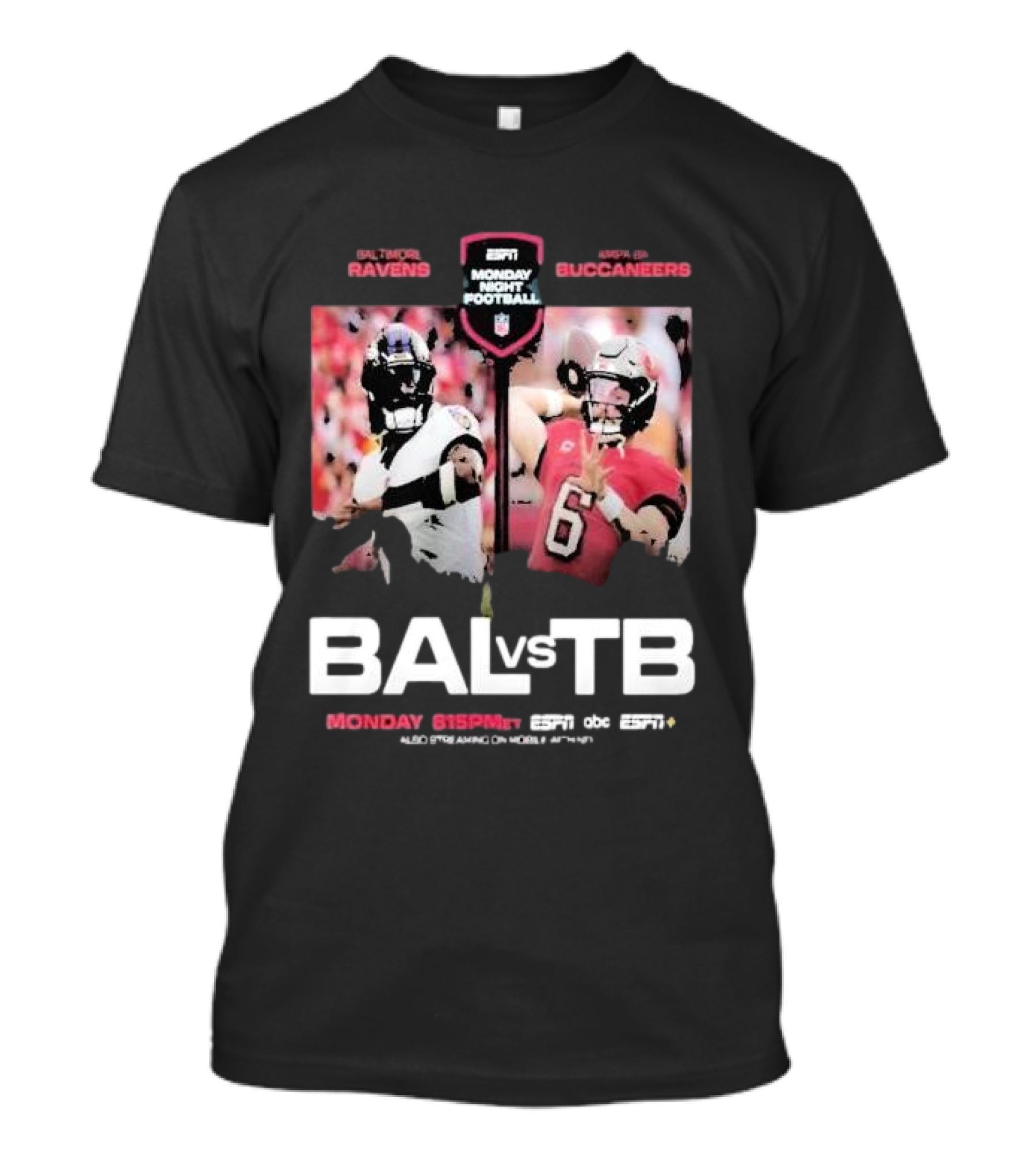 ESPN Monday Night Football Baltimore Ravens Vs Tampa Bay Buccaneers T-Shirt
