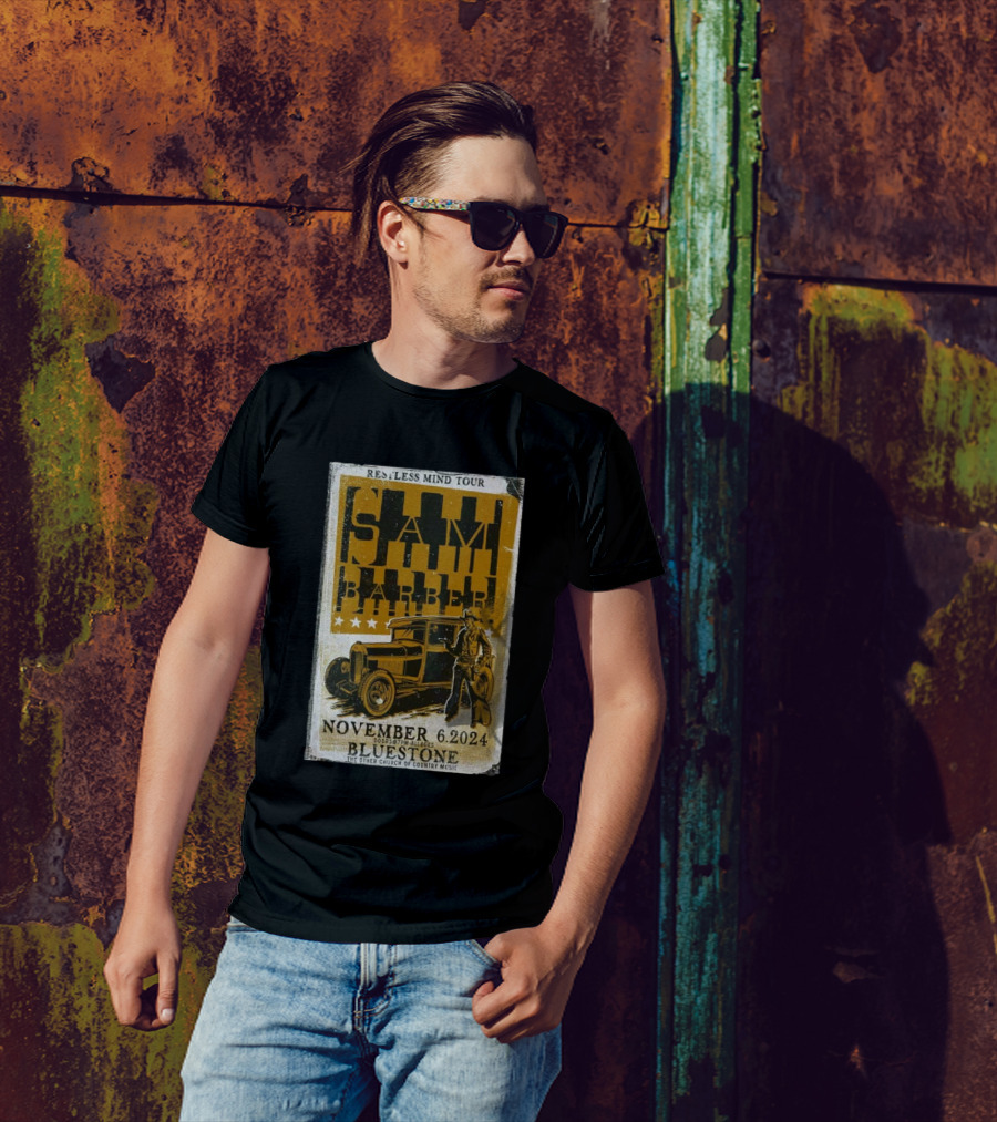 Sam Barber Restless Mind Tour November 6 2024 Bluestone Columbus OH Vintage Car Country Music T-Shirt