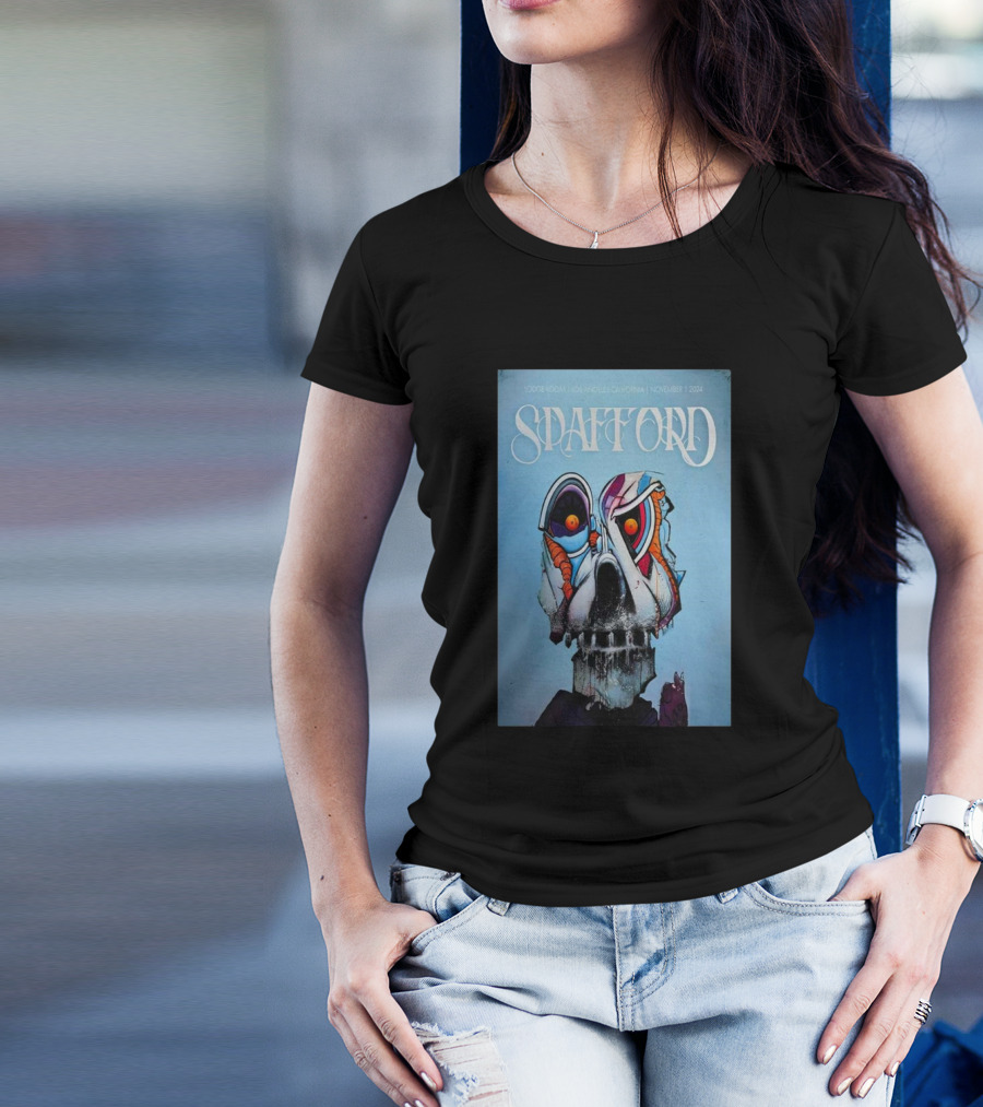 Spafford Lodge Room Los Angeles California November 1 2024 Surreal Skull T-Shirt