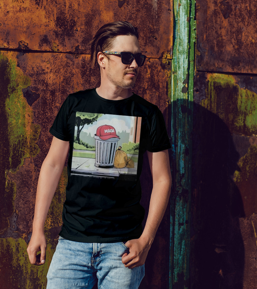 Team Garbage MAGA Trash Can Support Trump JD Vance Republicans 2024 Red Hat On Trash Can T-Shirt