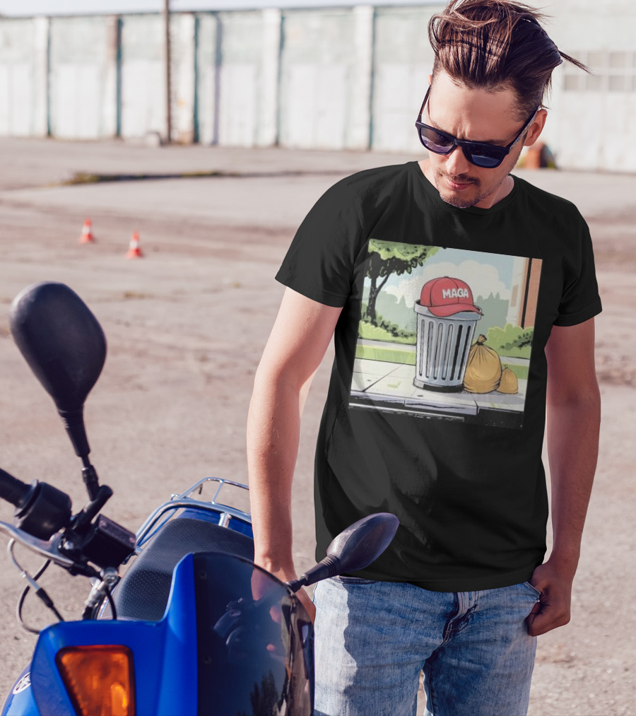 Team Garbage MAGA Trash Can Support Trump JD Vance Republicans 2024 Red Hat On Trash Can T-Shirt