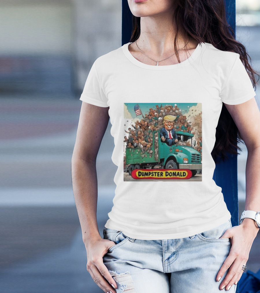 Dumpster Donald Trump Garbage Truck America Back T-Shirt