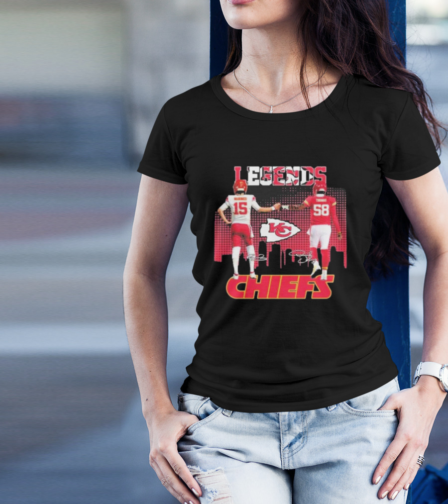 Legends Kansas City Chiefs Patrick Mahomes Derrick Thomas T-Shirt