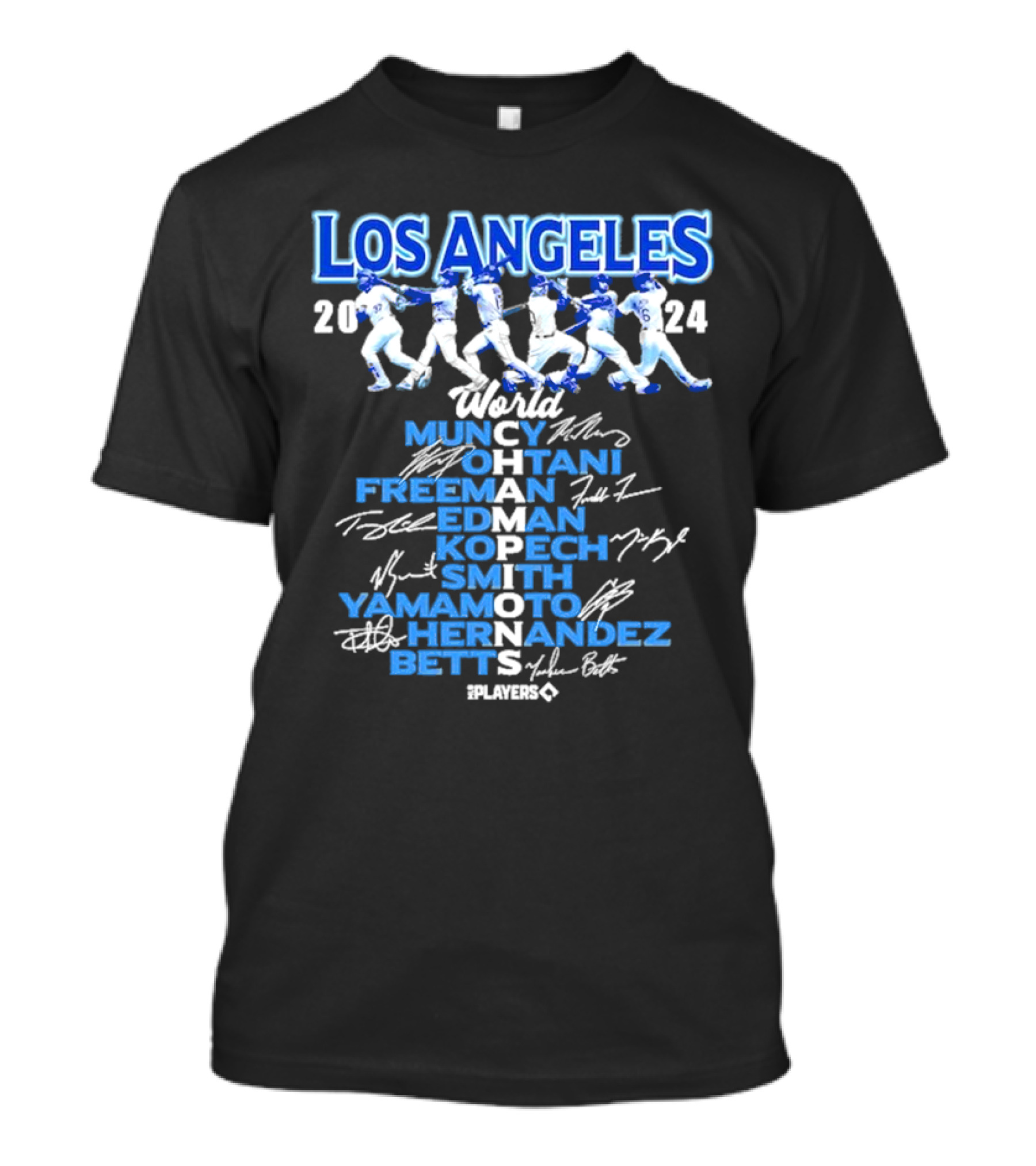 Los Angeles 2024 World Muncy Ohtani Freeman Edman Kopech Smith Yamamoto Hernandez Betts T-Shirt