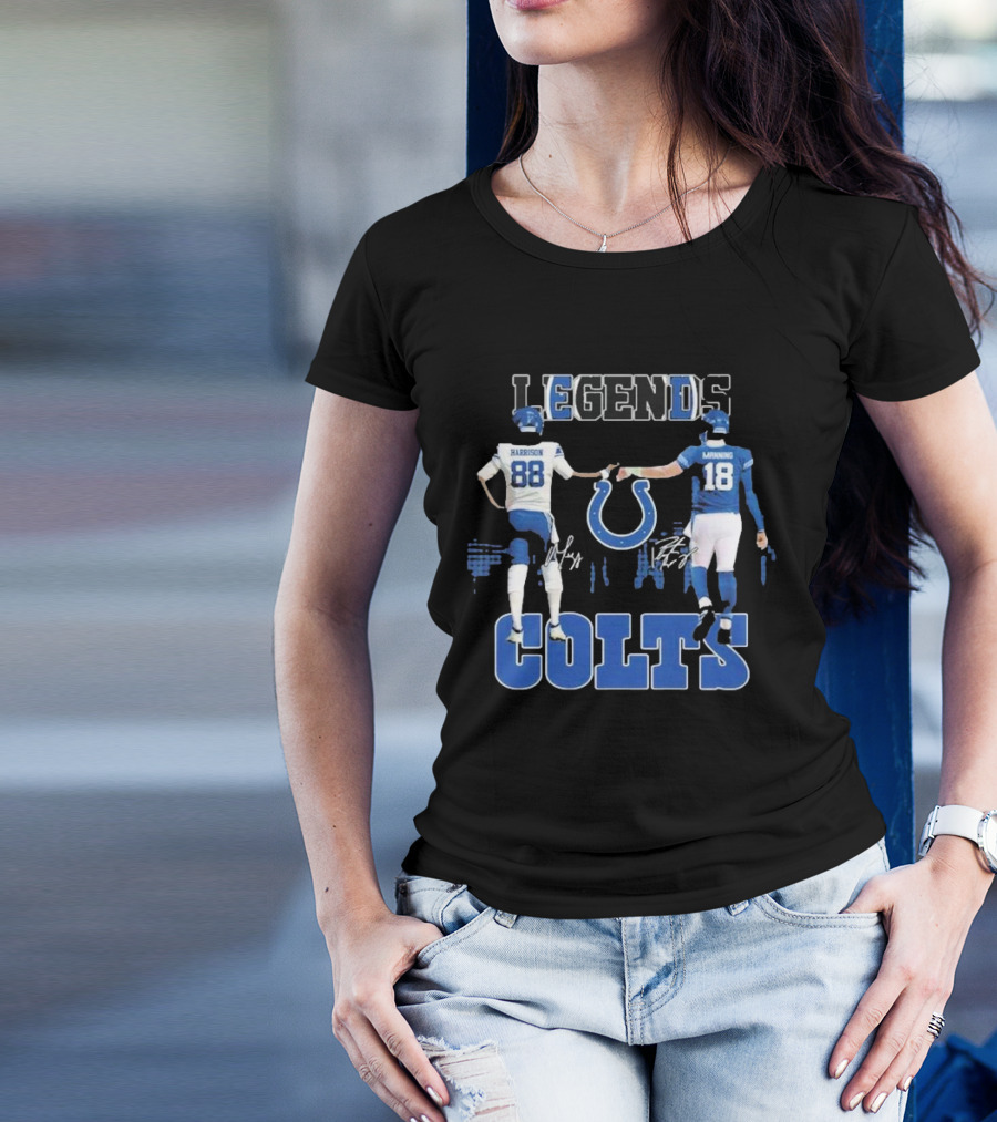 Legends Colts Harrison Manning 88 18 Signatures T-Shirt