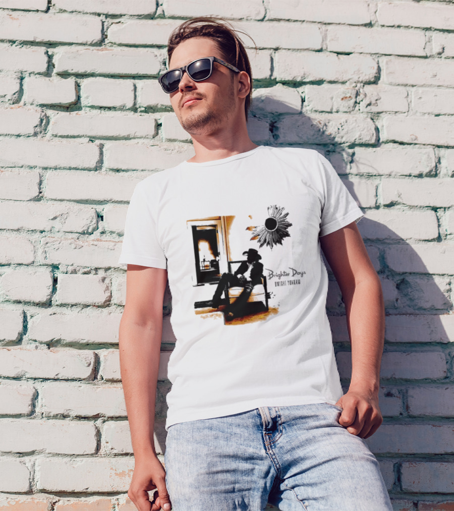 Brighter Days Dwight Yoakam November 15 2024 Release Sunflower Cowboy Chair T-Shirt