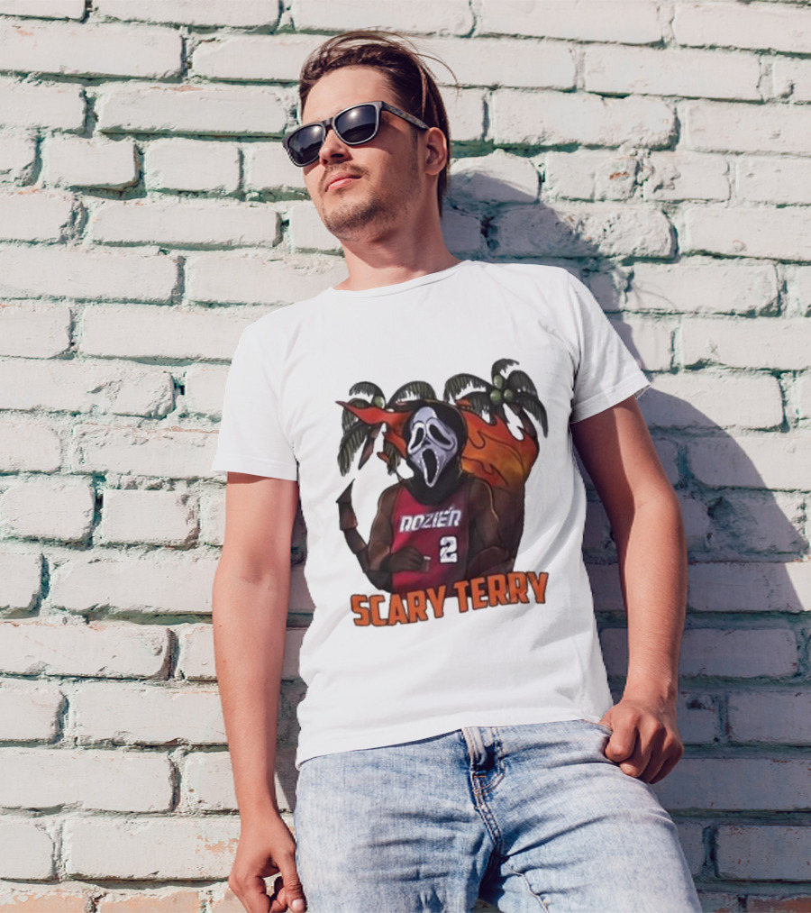 Scary Terry Rozier 2 Ghostface Basketball Tropical Flame Costume T-Shirt