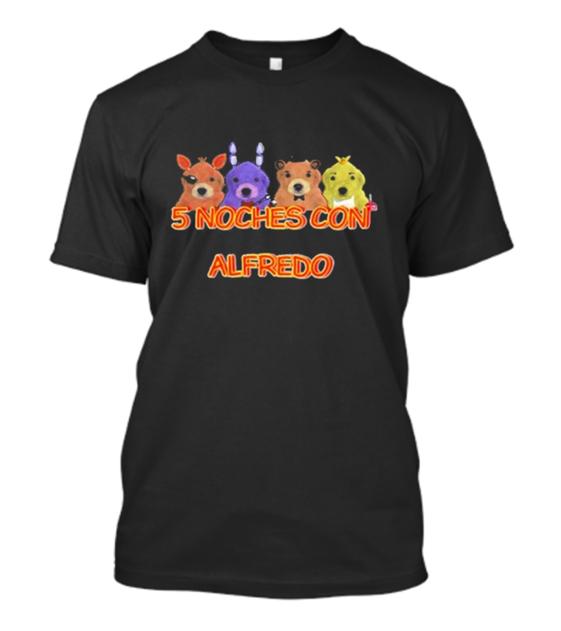 5 Noches Con Alfredo Colorful Animal Characters T-Shirt