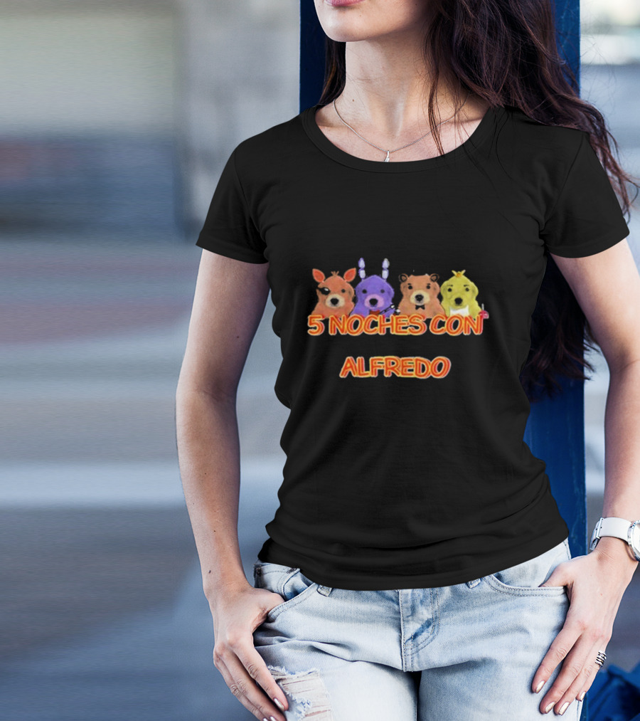 5 Noches Con Alfredo Colorful Animal Characters T-Shirt