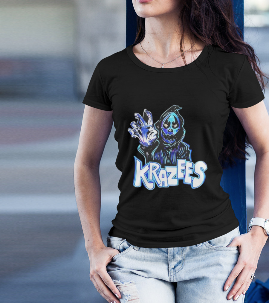 MNE Stare Krazees HOK Sent Here To Take You Creepy Masked Figure With Hand Raised T-Shirt