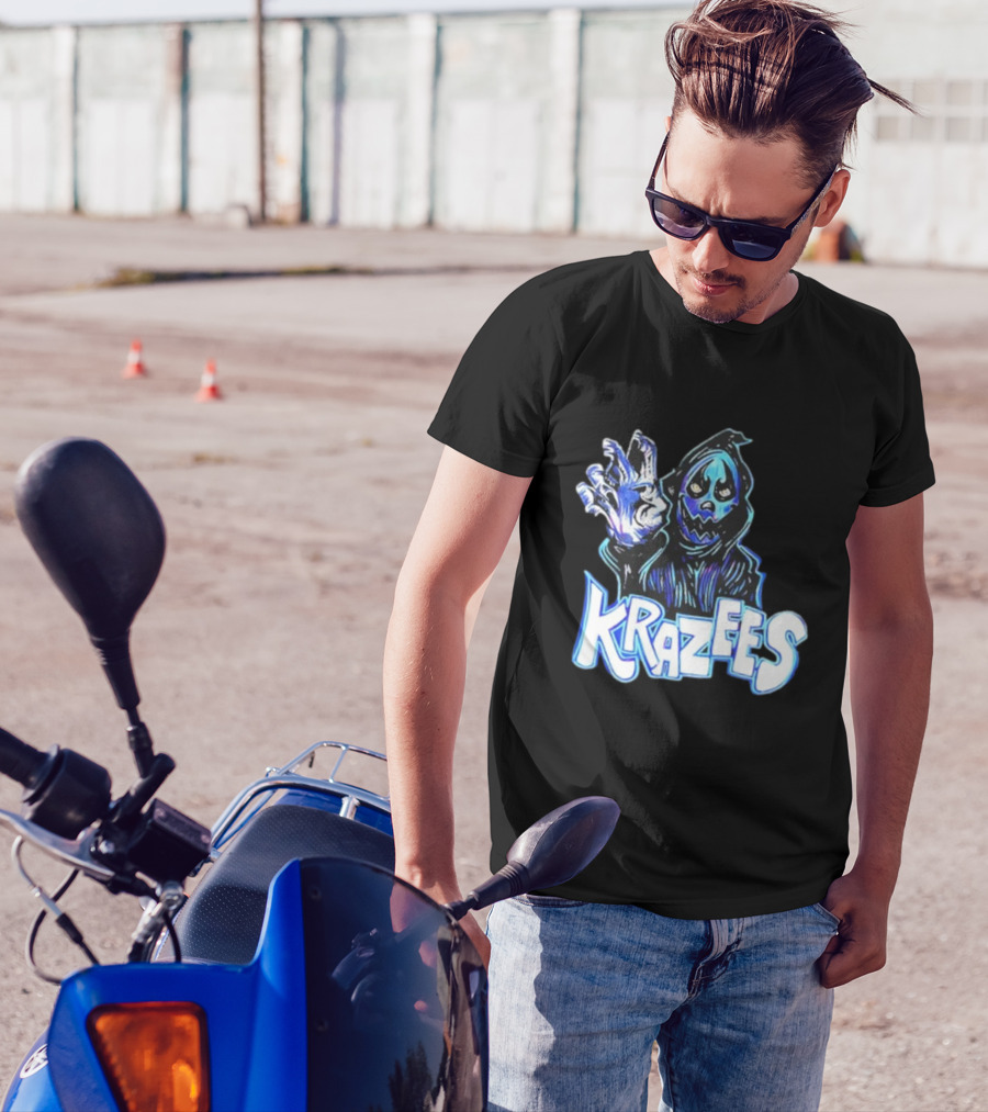 MNE Stare Krazees HOK Sent Here To Take You Creepy Masked Figure With Hand Raised T-Shirt