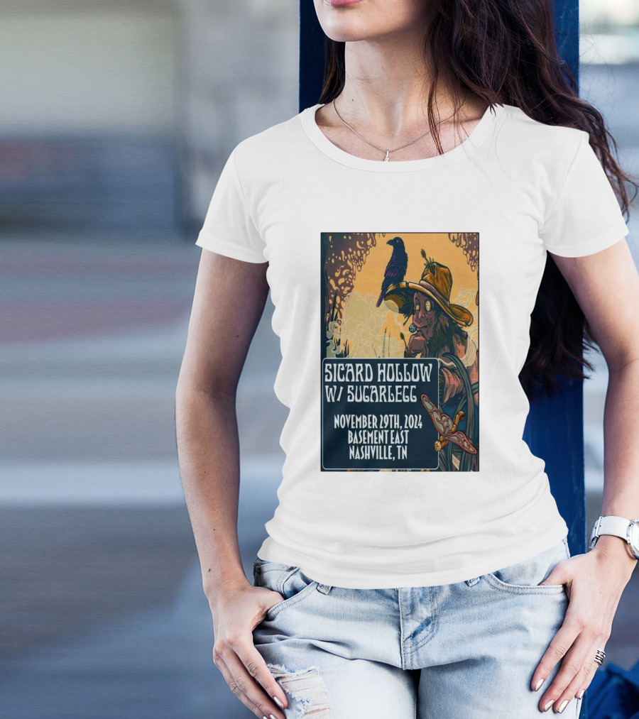 Sicard Hollow W/ SugarLegg Nov 29 2024 Basement East Nashville TN Crow And Scarecrow T-Shirt