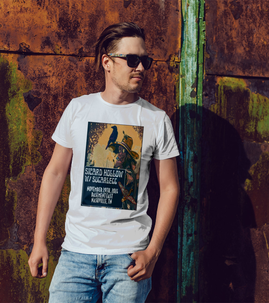 Sicard Hollow W/ SugarLegg Nov 29 2024 Basement East Nashville TN Crow And Scarecrow T-Shirt