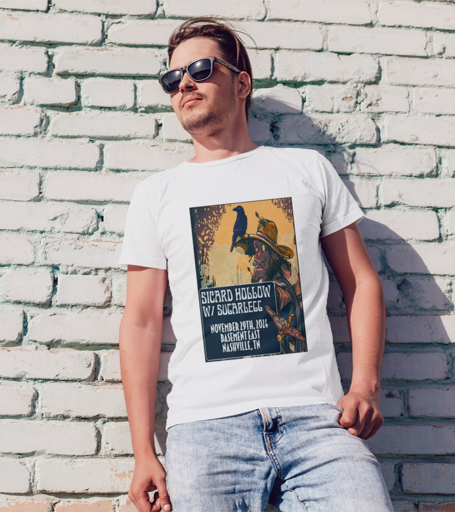 Sicard Hollow W/ SugarLegg Nov 29 2024 Basement East Nashville TN Crow And Scarecrow T-Shirt