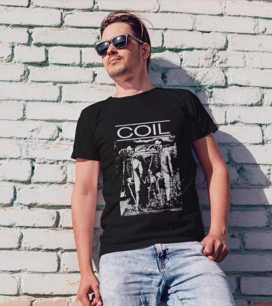 COIL Unnatural History Compilation Bela Lugosi Makes Tracks Skeleton Family T-Shirt