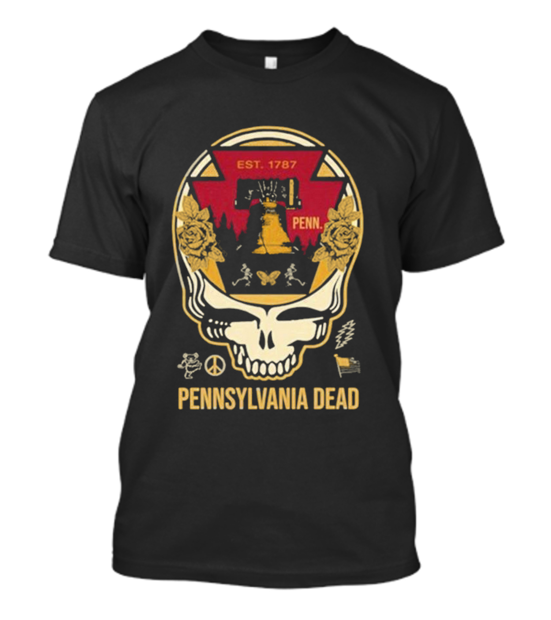 Grateful Dead Pennsylvania Penn EST. 1787 United States Of Dead T-Shirt