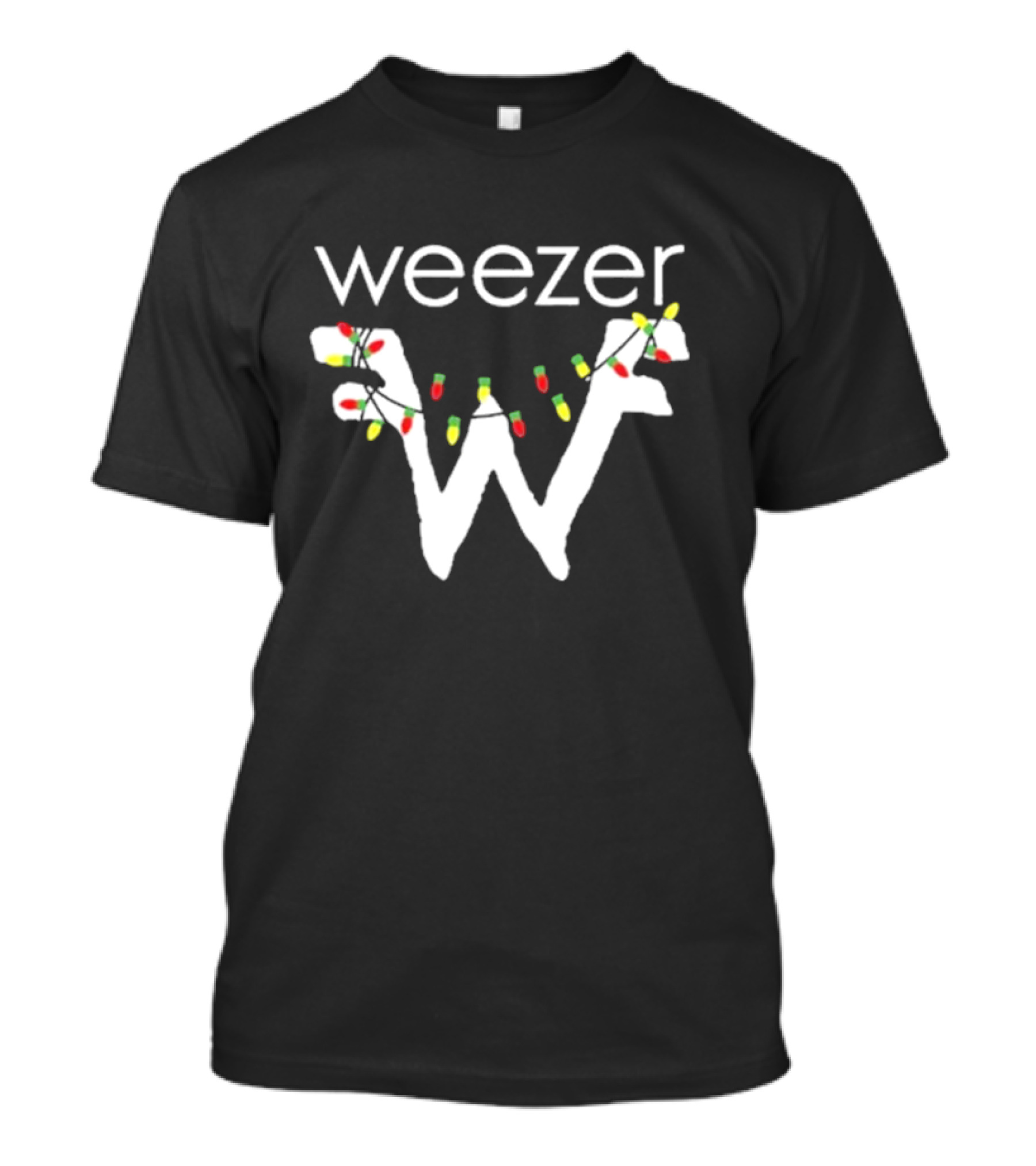 Weezer Holiday Lights 2024 Festive Logo With Christmas String Lights T-Shirt