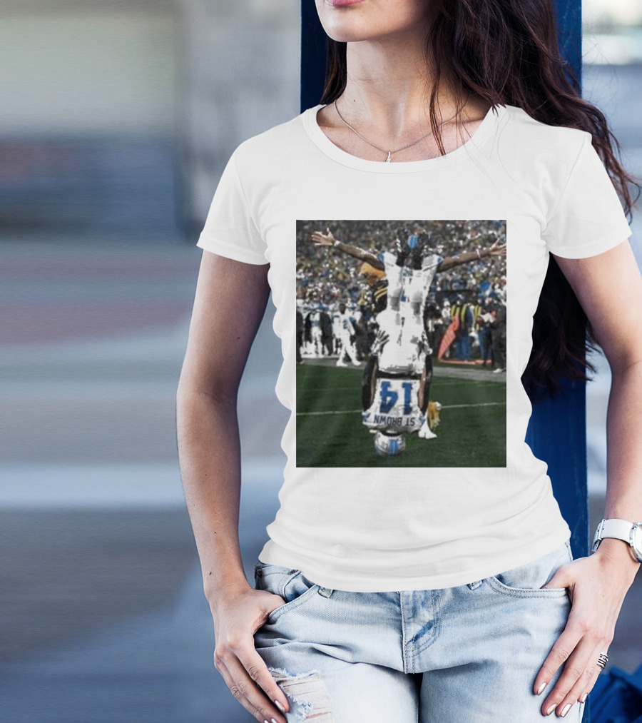 Amon Ra St Brown Ice Cold Touchdown Celebration Football Detroit Lions T-Shirt