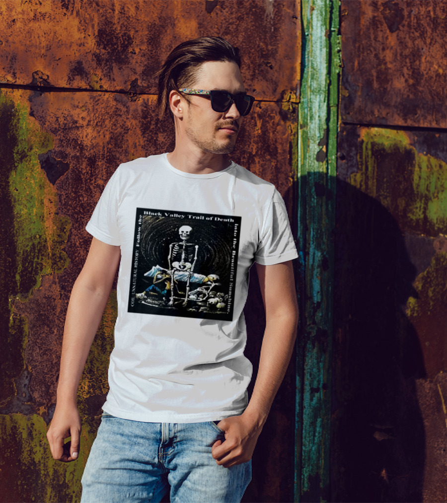Coil Unnatural History Black Valley Trail Of Death Into The Beautiful Sunshine Skeleton T-Shirt