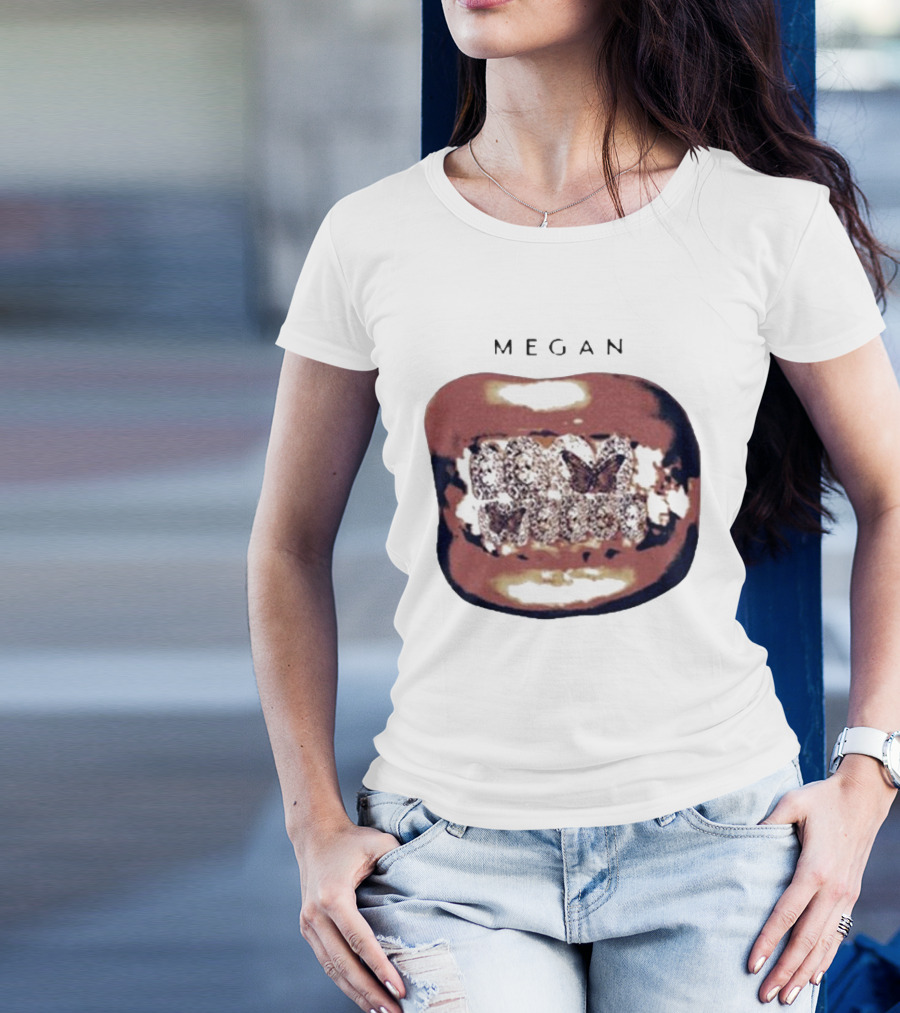 Megan Act II Grillz Diamond Bling Teeth T-Shirt