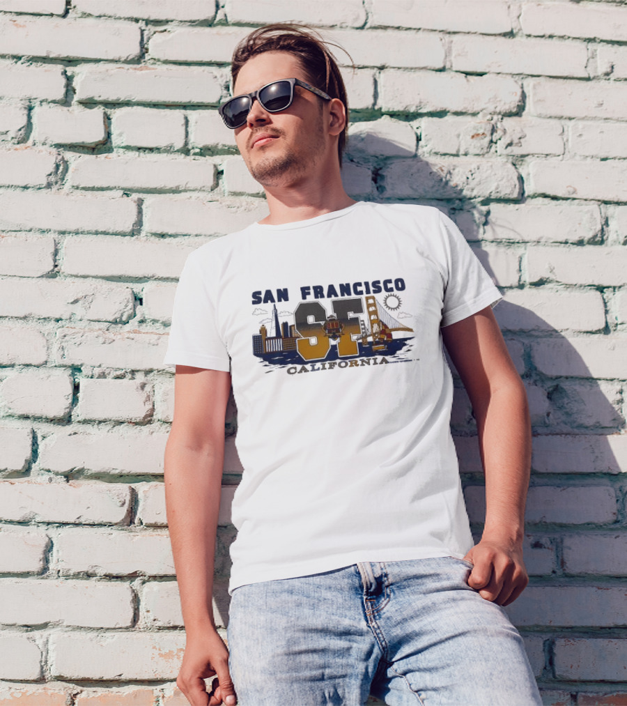 San Francisco SF Stedman California Golden Gate Skyline T-Shirt