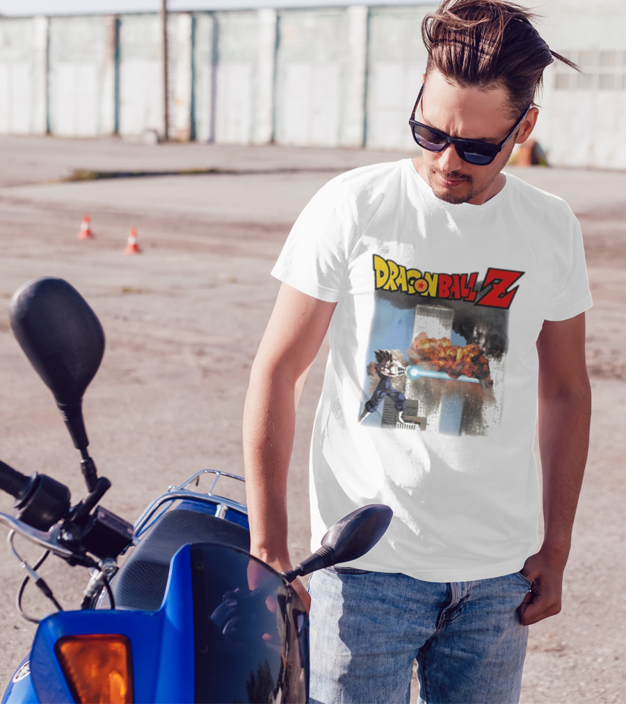 Dragon Ball Z Vegito 9/11 Twin Towers Controversial Image T-Shirt