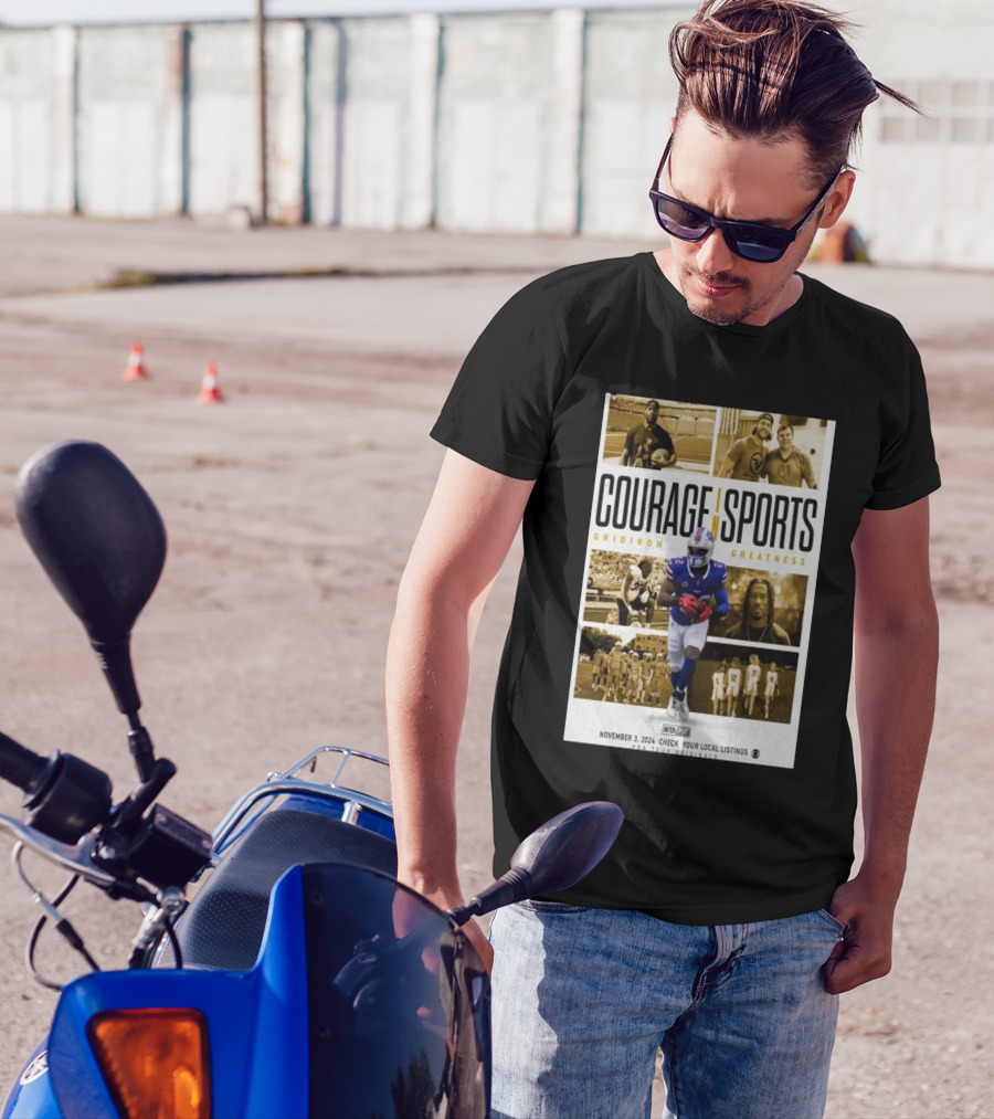 Courage In Sports Gridiron Greatness November 3 2024 Local Listings Check Show T-Shirt