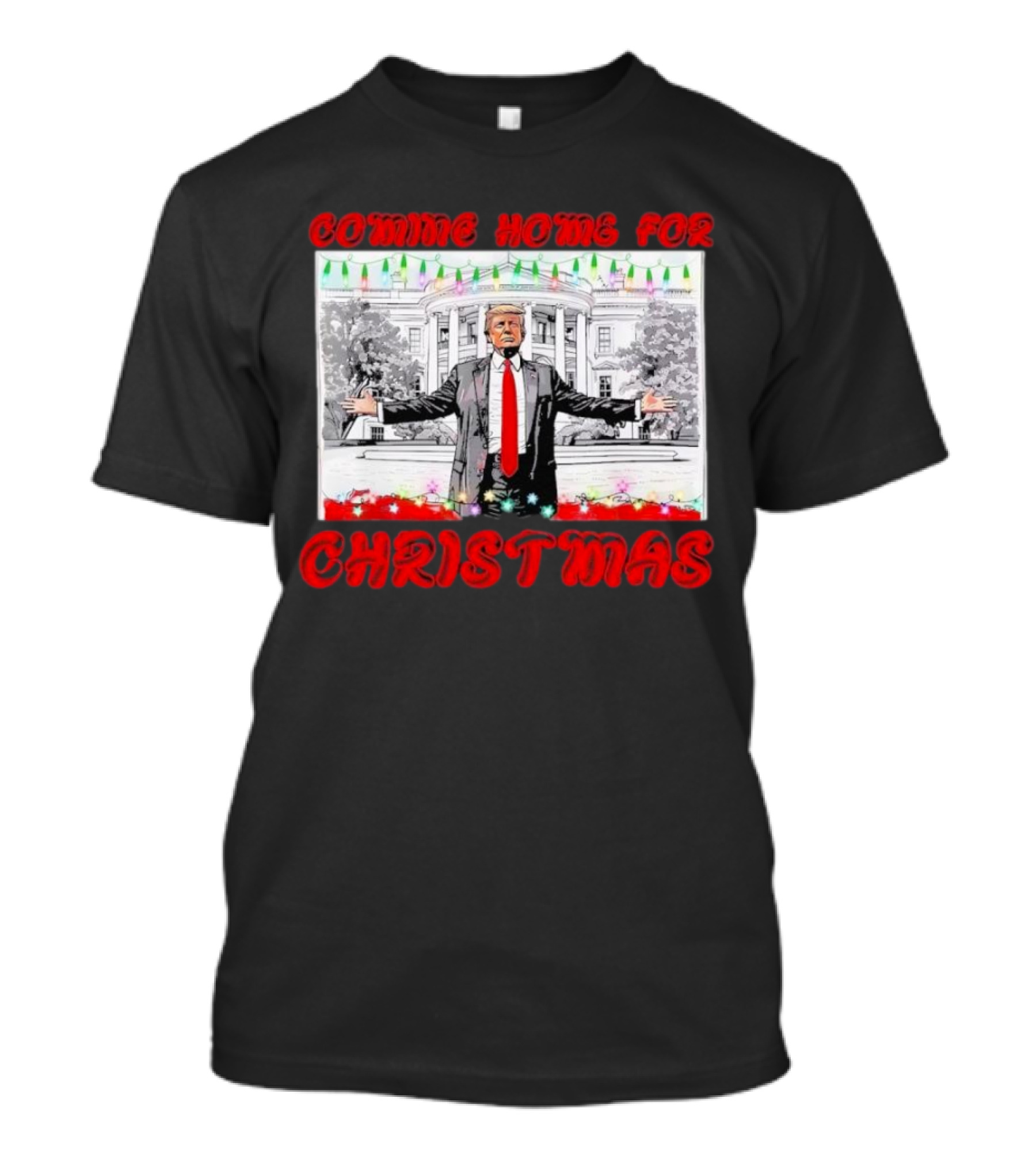 Donald Trump Coming Home For Christmas White House Scene T-Shirt